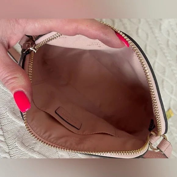 New! Kate Spade Blush Pink Crossbody Bag Zipper Top with Measurements - Picture 8 of 14